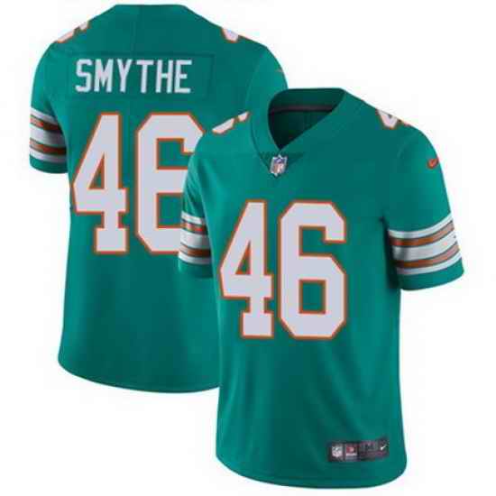 Nike Dolphins #46 Durham Smythe Aqua Green Alternate Mens Stitched NFL Vapor Untouchable Limited Jersey